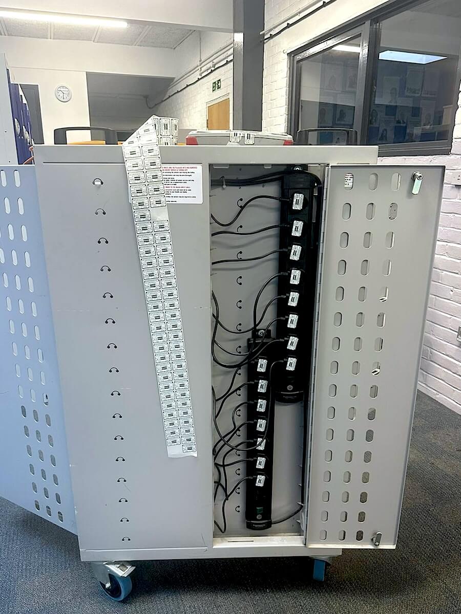 An office server rack having been recently PAT Tested